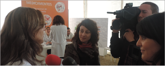 Visita de los medios de comunicación gallegos a la carpa celebrada en Santiago de Compostela